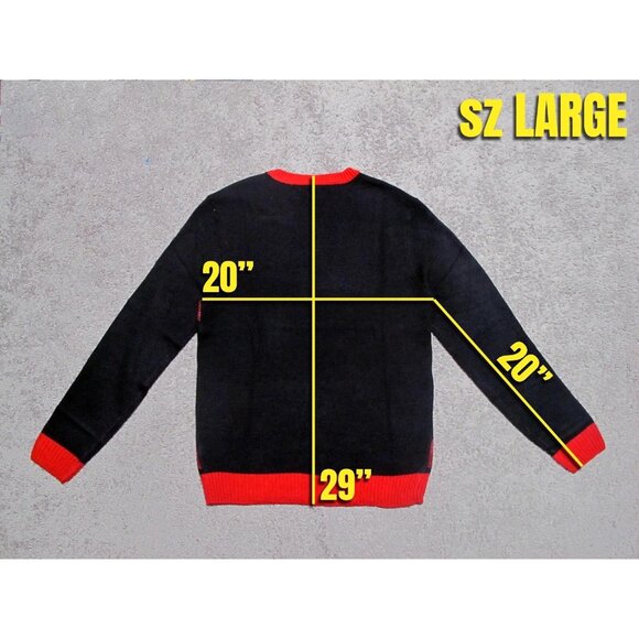 Yo! Ho Ho Ho Santa Ugly Holiday Christmas Sweater sz L red plaid hip hop run dmc - Picture 5 of 5